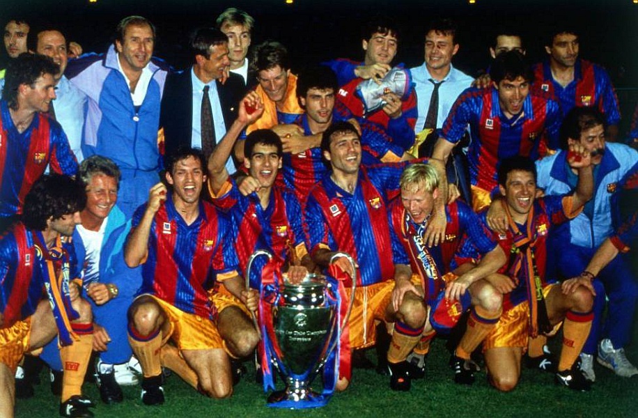 Víťazný tím FC Barcelona z roku 1992.